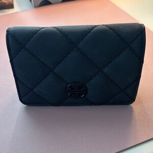 Black Quilted Tory Burch wallet